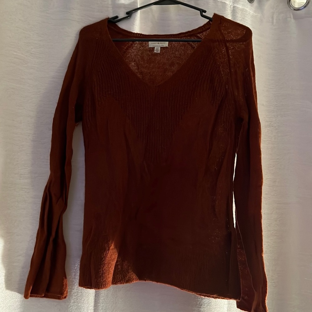 Lucky Brand Light Acrylic/Wool Burnt Orange Sweater
